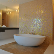 Luxusbad Mosaik Badewanne Naturstein