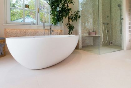 fussbodenheizung5 Luxux Badewanne Stein