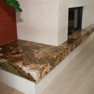 Kalkstein- und Granit Kamin-2