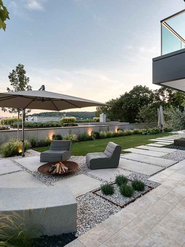Luxus-Terrasse in Wien mit Naturstein